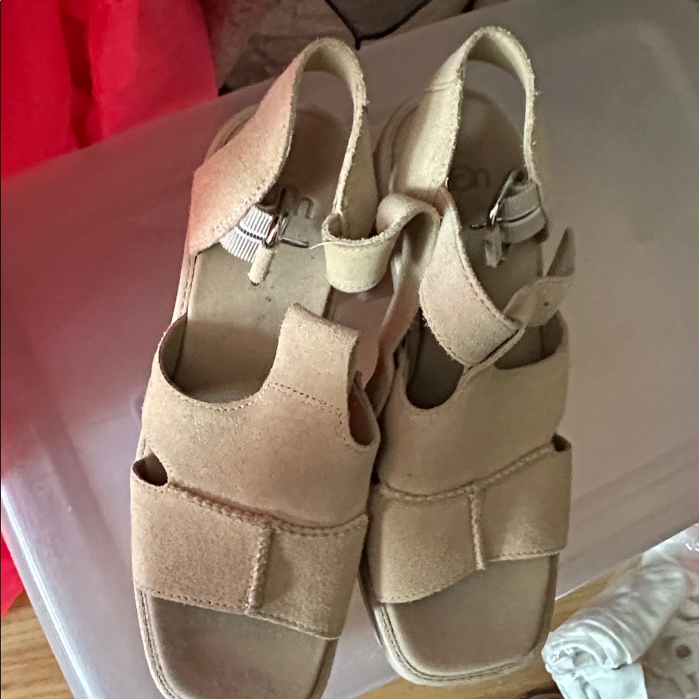 UGG Women's Beige Platform Sandals